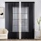 MIULEE 2 Panels Solid Color Sheer Window Curtains Elegant Halloween Window Voile PanelsDrapesTreatment for Bedroom Living Room 54 X 84 Inches Black