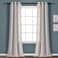 Lush Decor Farmhouse Textured Grommet Sheer Window Curtain Panel Pair 38W x 95L Gray