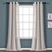 Lush Decor Farmhouse Textured Grommet Sheer Window Curtain Panel Pair 38W x 95L Gray