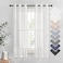 NICETOWN Linen Sheer Curtains Flax Texture for Bedroom Windows Grommet Semi Sheer Vertical Drapes Privacy with Light Filter for Nursery White 36 Wide by 63 Long 2 Pieces