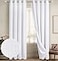 Diraysid 100 Blackout Curtains White Linen Curtains for Bedroom Grommet Thermal Insulated Room Darkening Drapes 2 Panels W52 x L95 Inch