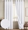 Diraysid 100 Blackout Curtains White Linen Curtains for Bedroom Grommet Thermal Insulated Room Darkening Drapes 2 Panels W52 x L95 Inch