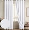 Diraysid 100 Blackout Curtains White Linen Curtains for Bedroom Grommet Thermal Insulated Room Darkening Drapes 2 Panels W52 x L95 Inch