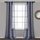 Lush Decor Farmhouse Textured Grommet Sheer Window Curtain Panel Pair 38W x 95L Navy