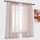 DONREN 2 Panels Solid Color Blush Pink Sheer Curtains Elegant Rod Pocket Window Voile Panels Drapes for Bedroom Living Room 52X54 Inches