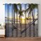 Jekeno Ocean Beach Palm Trees Blackout Curtains Sea Sky Sunshine Seascape Decor for Home Bedroom Living Room Grommet Window Drapes 2 Panel Set 52x84