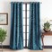 Martha Stewart Sherwood Velvet Grommet Window Curtain Panel Pair 95 Teal