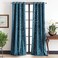 Martha Stewart Sherwood Velvet Grommet Window Curtain Panel Pair 95 Teal