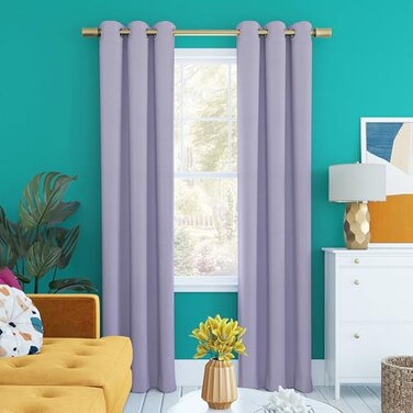 Sun Zero Halton Bright Vibes 100 Total Blackout Grommet Curtain Panel Lavender 40W x 84L 1 Panel