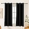 Pickluc Grommet Blackout Curtain for Bedroom Light Blocking Drapes Thermal Insulated Noise Reduction 42 Inches Wide x 63 Inches Long Black 2 Panels