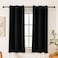Pickluc Grommet Blackout Curtain for Bedroom Light Blocking Drapes Thermal Insulated Noise Reduction 42 Inches Wide x 63 Inches Long Black 2 Panels