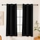 Pickluc Grommet Blackout Curtain for Bedroom Light Blocking Drapes Thermal Insulated Noise Reduction 42 Inches Wide x 63 Inches Long Black 2 Panels
