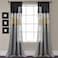Lush Decor Night Sky Window Curtain Panel Single 42W x 84L Black Gold Sequin Backdrop Curtain Room Darkening Curtains For Bedroom Glam Decor