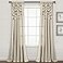 Lush Decor Boho Pom Pom Tassel Linen Textured Window Curtain Panel Single 52 W x 95 L Linen