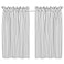 Cackleberry Home Alloy Gray and White Ticking Stripe Cafe Curtains Woven Cotton 28 Inches W x 30 Inches L Set of 2