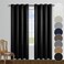 KOUFALL Black Curtains 95 Inches Long for Living Room Grommet Light Reducing Semi Blocking Window Sheer Drapes for Bedroom 95 Inch Length 2 Panel Set