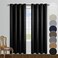 KOUFALL Black Curtains 95 Inches Long for Living Room Grommet Light Reducing Semi Blocking Window Sheer Drapes for Bedroom 95 Inch Length 2 Panel Set