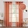 MIULEE 2 Panels Burnt Orange Semi Sheer Window Curtains Elegant Grommet Top Window Voile DrapesTreatment Linen Textured Panels for Bedroom Living Room Fall Decor 54X84 Inches