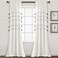 Lush Decor Farmhouse Boho Stripe Woven Tassel Yarn Dyed Cotton Blend Window Curtain Panels Pair 42 W x 95 L Ivory Black Striped Living Room Curtains