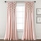 Lush Decor Boho Pom Pom Tassel Linen Textured Window Curtain Panel Single 52 W x 95 L Blush