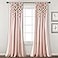 Lush Decor Boho Pom Pom Tassel Linen Textured Window Curtain Panel Single 52 W x 84 L Blush