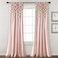 Lush Decor Boho Pom Pom Tassel Linen Textured Window Curtain Panel Single 52 W x 84 L Blush