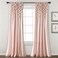 Lush Decor Boho Pom Pom Tassel Linen Textured Window Curtain Panel Single 52 W x 84 L Blush