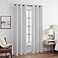 Eclipse ECLIPSE Andover Solid Tripleweave Thermal Blackout Grommet Curtains for Bedroom 2 Panels 42 in x 95 in Silver White