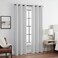 Eclipse ECLIPSE Andover Solid Tripleweave Thermal Blackout Grommet Curtains for Bedroom 2 Panels 42 in x 95 in Silver White