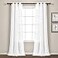 Lush Decor Farmhouse Textured Grommet Sheer Window Curtain Panel Pair 38W x 108L Bleach White