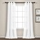 Lush Decor Farmhouse Textured Grommet Sheer Window Curtain Panel Pair 38W x 108L Bleach White