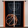 Lush Decor Basketball Game Window Curtain Panel Set Pair 52 W x 84 L Black Orange Kids Sports Themed Curtains