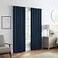 Eclipse Langley Solid Tripleweave Room Darkening Rod Pocket Window Curtains 2 Panels 52 in x 84 in Navy