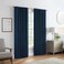 Eclipse Langley Solid Tripleweave Room Darkening Rod Pocket Window Curtains 2 Panels 52 in x 84 in Navy