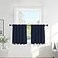 PONY DANCE Small Window Curtains 36 inch Length Short Kitchen Curtain Tiers Rod Pocket Blackout Panels for BasementBedroom W 42 x L 36 Navy Blue 2 Pieces