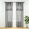 Lush Decor Boho Macrame Tassel Cotton Window Curtain Panel Single 40 W x 84 L Gray Macrame Curtains for Windows Room Divider Boho Wall Decor