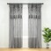 Lush Decor Boho Macrame Tassel Cotton Window Curtain Panel Single 40 W x 84 L Gray Macrame Curtains for Windows Room Divider Boho Wall Decor