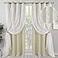 BGment Room Darkening Curtains with Sheer Overlay Silver Printed Tulle Double Layer Curtains for Living Room Grommet Thermal Insulated Window Curtains for Bedroom 2 Panels Each 52 x 84 Inch Beige