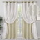 BGment Room Darkening Curtains with Sheer Overlay Silver Printed Tulle Double Layer Curtains for Living Room Grommet Thermal Insulated Window Curtains for Bedroom 2 Panels Each 52 x 84 Inch Beige