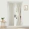 DWCN French Door Curtains Rod Pocket Thermal Blackout Curtain for Doors with Glass Window Kitchen and Patio Doors for Privacy 25 X 72 Inches Long 1 Curtain Panel with Tieback Ivory