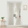 DWCN French Door Curtains Rod Pocket Thermal Blackout Curtain for Doors with Glass Window Kitchen and Patio Doors for Privacy 25 X 72 Inches Long 1 Curtain Panel with Tieback Ivory