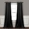 Lush Decor Insulated Grommet Blackout Window Curtain Panels Pair 52 W x 95 L Black Classic Modern Design Chic Window Decor Long Curtains For Living Room Bedroom Or Dining Room