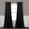 Lush Decor Insulated Grommet Blackout Window Curtain Panels Pair 52 W x 95 L Black Classic Modern Design Chic Window Decor Long Curtains For Living Room Bedroom Or Dining Room