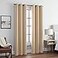 Eclipse ECLIPSE Andover Solid Tripleweave Thermal Blackout Grommet Curtains for Bedroom 2 Panels 42 in x 63 in Beige