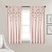 Lush Decor Boho Pom Pom Tassel Linen Textured Window Curtain Panel Single 52 W x 63 L Blush