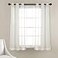 Lush Decor Farmhouse Textured Grommet Sheer Window Curtain Panel Pair 38W x 63L White
