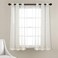 Lush Decor Farmhouse Textured Grommet Sheer Window Curtain Panel Pair 38W x 63L White