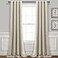 Lush Decor Insulated Grommet Blackout Window Curtain Panels Pair 52 W x 84 L Neutral Classic Modern Design Chic Window Decor Long Curtains For Living Room Bedroom Or Dining Room