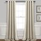 Lush Decor Insulated Grommet Blackout Window Curtain Panels Pair 52 W x 84 L Neutral Classic Modern Design Chic Window Decor Long Curtains For Living Room Bedroom Or Dining Room