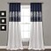 Lush Decor Night Sky Window Curtain Panel Single 42W x 95L Navy White Sequin Backdrop Curtain Room Darkening Curtains For Bedroom Glam Decor